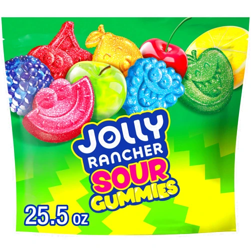 JOLLY RANCHER Sour Gummies Assorted Fruit Flavored Candy Bag, 25.5 oz