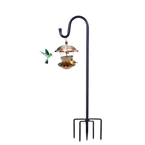 ToyHotels Shepherd Hooks for Outdoor, 1 Pack 62 Inch Bird Feeder Pole with 5 Prongs Base for Hanging Lantern, Hummingbird Feeder, Lightweight Plant, Shepherds Hook for Bird Feeders for Outside