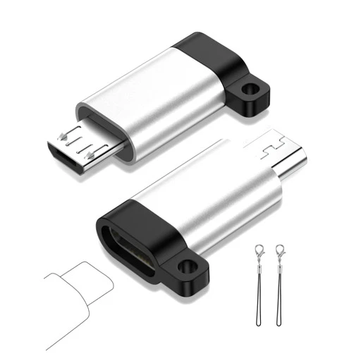 AILKIN Micro USB to USB C Adapter, 2-Pack Type C Female to Micro USB Male Converter, USB C to Micro USB Adapter Fast Charging & Data Sync Compatible with Galaxy S7 Edge, S6, Nexus, Kindle, PS4, and More