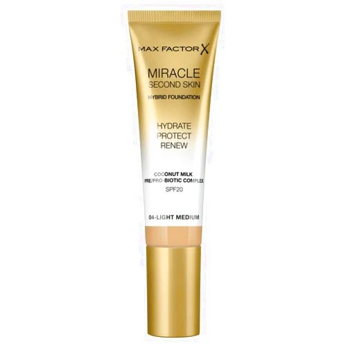 Max Factor Miracle Second Skin Foundation SPF 20-04 Light Medium Foundation Women 1.01 oz