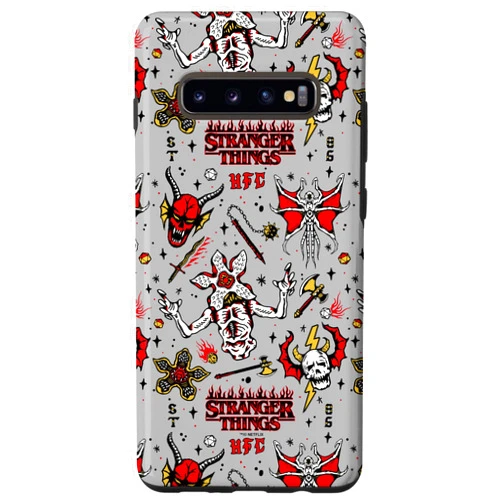 Stranger Things Galaxy S10+ Stranger Things Demogorgon Hellfire Club Pattern Case