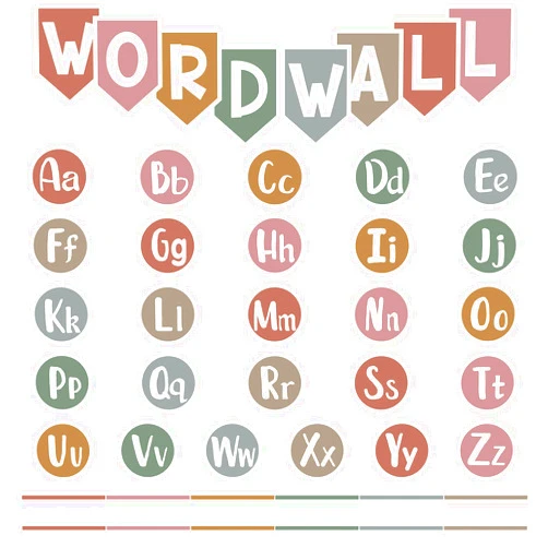 YIXAXKAO 124 Pieces Word Wall Bulletin Board Set Boho Word Wall Letters Alphabet Bulletin Board Cutouts ABC Cutouts Alphabet Letters for Classroom Wall Decoration