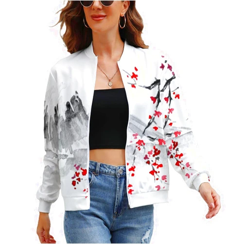 PUYWTIY Casual Jacket for Women, Long Sleeve Hoodie Sweatshirts with Pocket Stand Collar Lightweight Fall Coat