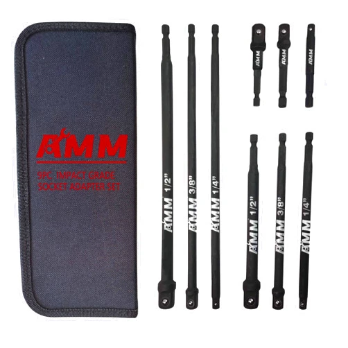 AMM 9-Piece Impact Grade Socket Adapter Set，1/4