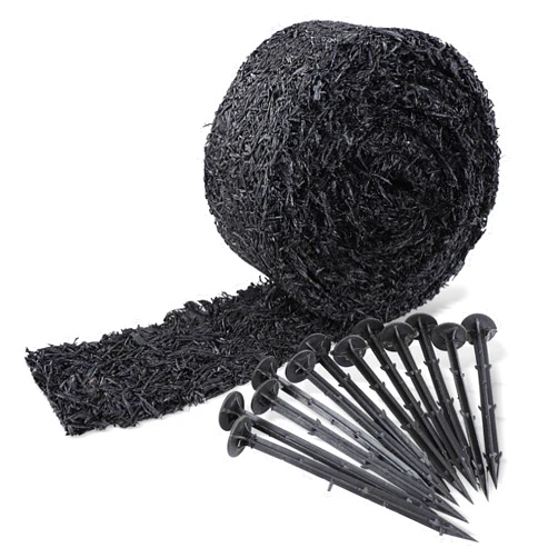 7Penn Black Rubber Mulch for Landscaping and Gardening - 4.5in x 10ft Rubber Mulch Mat Roll Tree and Playground Border