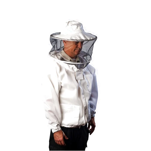 FOREST BEEKEEPING SUPPLY Ventilated Ultra-Light Bee Jacket - Clear View Vented Round Veil with YKK Brass Zippers & Thick for Maximum Protection for Professional & Beginner Beekeepers (X-Large)
