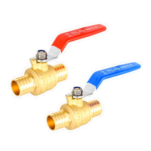 EFIELD (Pack of 2) EFIELD 1-Inch Pex Crimp Brass Full Port Shut-off Ball Valve for Hot and Cold Water,Potable Water, NSF/ANSI 61