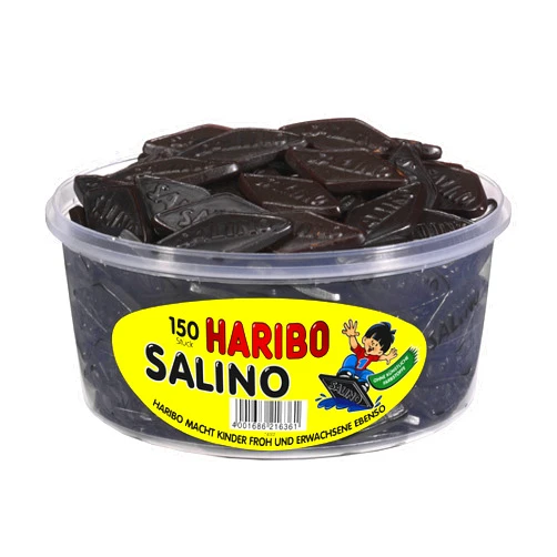 Haribo Salino 1.2 Kg - 150 Pieces - Licorice Lakritz Box - 42 Oz. Or 2.6lbs