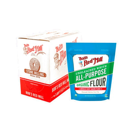 Bob's Red Mill Organic All Purpose Unbleached Flour, 3 Pound (Pack of 4) - Non-GMO, Vegan, Unbromated, Unenriched