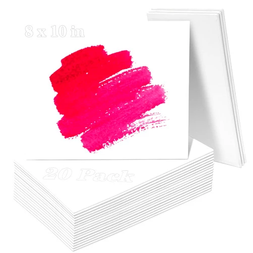 LEFIMOT Canvases for Painting 8x10 Canvas Bulk 20 Pack Canvas Boards Blank Painting Canvas- Cotton Canvas Panel Bulk for Acrylic Paint, Pouring, Oil Paint Watercolor Paints Art Supplies