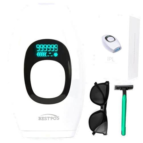 BESTPOS At-Home IPL Laser Hair Removal Permanent,999,999 Flashes Laser Hair Removal Device,Painless Hair Remover for Women and Men for Face Armpits Legs Arms Bikini Line