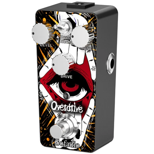 SOFADIO Guitar Overdrive Pedal, True Bypass DC 9V Mini Single Effect Pedals for Electric Guitars