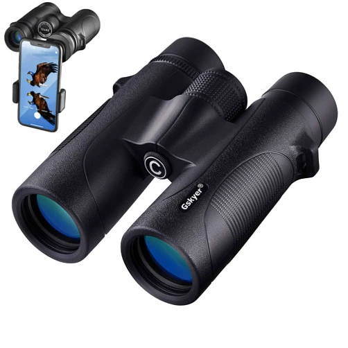Gskyer Binoculars for Adults High Powered: 12x42 HD Zoom Binocular for Bird Watching Hunting - Powerful Lightweight Waterproof Binoculars with Phone Adapter for Travel Cruise Ship Stargazing Hiking