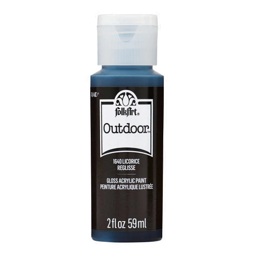 FolkArt Outdoor Acrylic Paint in Assorted Colors (2 Ounce), 1640 Licorice