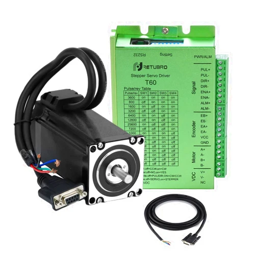 RTELLIGENT Nema 23 Stepper Closed Loop Servo Motor and Driver Kit 2 Phase 3.0NM(425 oz.in) with Encoder