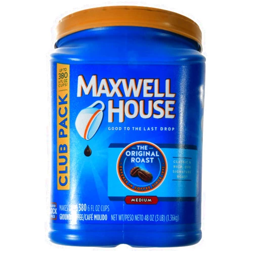 MAXWELL HOUSE The Original Roast Ground Coffee, Medium Classic and Rich Our Signature Club Pack, up to 380, 48 Oz