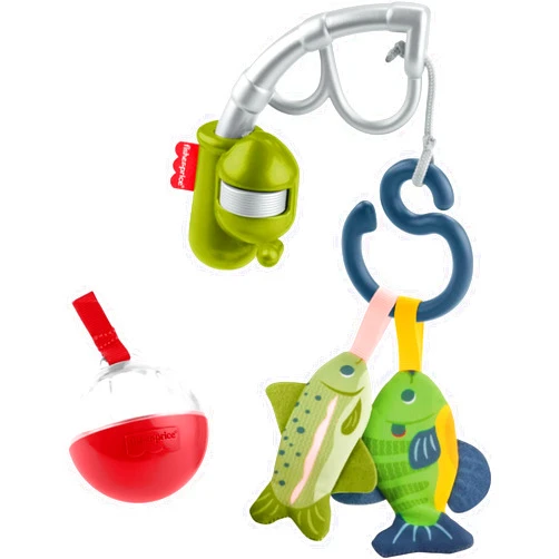 Fisher-Price Baby Toys Mini Me Moments Reel Fun Fishing Set, 4-Piece Sensory Activities for Newborn Developmental Play Ages 3+ Months