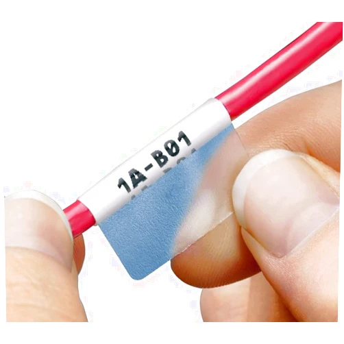 Panduit S100X150YAJ Laser/Inkjet Polyester Self-Laminating Label, White, Self-Laminating Adhesive Labels Include a Colored Print-on Area and Clear Overlaminate, 2500 Labels per Package