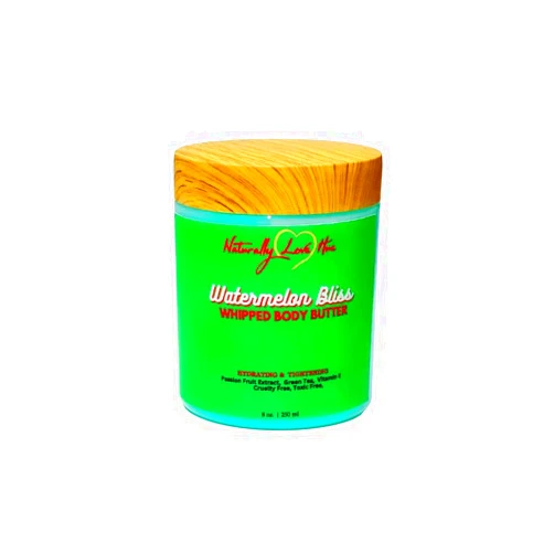 Naturally Love Hue Watermelon Bliss Whipped Body Butter – Deep Moisturizing Cream with Shea Butter, Aloe, Green Tea & Vitamin E – Softens, Hydrates & Smooths Dry Skin – 8 oz