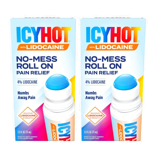 Icy Hot Maximum Strength Lidocaine No-Mess Pain Relief Liquid, No-Mess Applicator, 2.5 Ounces, 2 pk
