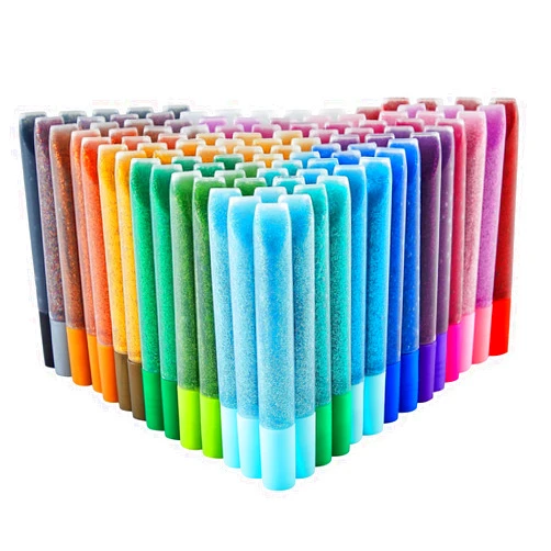 Bright Creations 100 Pack Glitter Glue Pens, 0.35 Oz Rainbow Glue Stick Set for Arts and Crafts Projects, Slime Supplies, Scrapbooking, Cards (20 Metallic Colors)