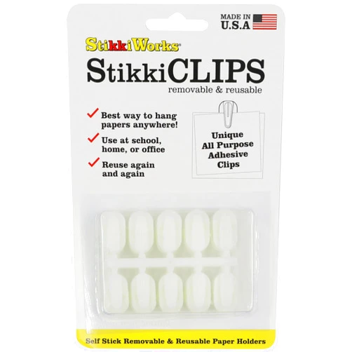 Stikkiworks Stikki Works White Clips 20 per Pack Teacher Classroom Aid