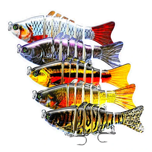 Keenjorika Fishing Lures Multi Jointed Fish Fishing Kits Slow Sinking Lifelike Swimbait Freshwater and Saltwater Crankbaits for Bass Trout Bass Lures