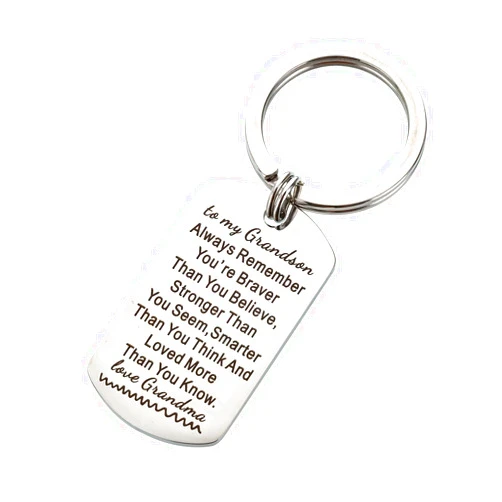 AUGONFEVER Engraved Key Chains inspirational Gift Keychain for Family and Friends