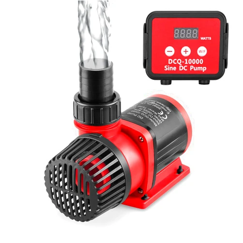 JEREPOND 2640GPH 80W Aquarium DC Retrun Pump With LCD display Controller,DC24V 18FT Lift Controllable water pump for fresh and marine water fish tank,100 speeds ECO Quiet inline and submersible pump