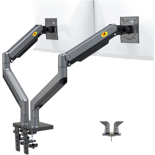 NB North Bayou Dual Monitor Arm Ultra Wide Full Motion Swivel Monitor Mount for 22''-32'' Monitors Load Capacity from 4.4 to 26.4lbs for Each Arm Height Adjustable Monitor Stand G35