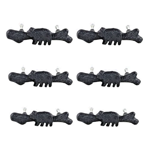 BestGiftEver 6-pc. Black Bear Drawer Pulls - Rustic Cast Iron Cabinet Hardware for Lodge, Cabin Decor - Wildlife-Themed Drawer Handles for Rustic Decor -Ideal for Hunters & Nature Lovers
