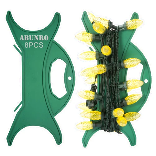 ABUNRO 8pcs Christmas Lights Storage Holder with 10pcs Cable Ties, 12in Holiday Light Storage Holder for Electric Cords, String Lights with Each Holds Up to 120ft - Not Include String Lights