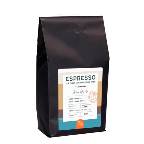 Coffeeness Espresso Blend Whole Bean Coffee – Medium Roast, Well-Balanced 100% Arabica from Brazil, Notes of Chocolate & Hazelnut, Freshly Roasted in Brooklyn, Direct Trade, 2 LB