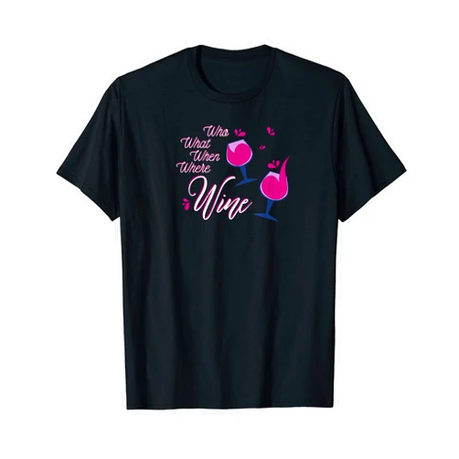 Bliss and Co. Expressions Who What When Where Wine T-Shirt