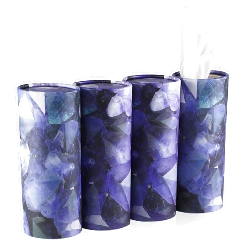 SINGARO Car Tissue Holder, 4 Pack Car Cup Holder Facial Tissues with Kleenex Travel Tissue Bag, Quick and Convenient Flower Combination Car Tissue Box(4 Canisters/200 Tissues) Purple
