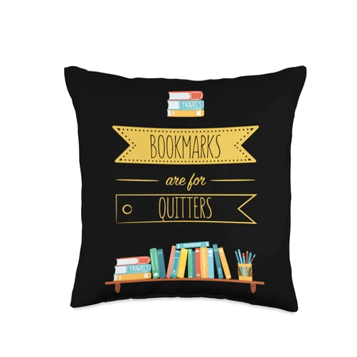 Check out my Reading Shirts Book Lover Bookmarks are for Quitters Bookworm Throw Pillow, 16x16, Multicolor