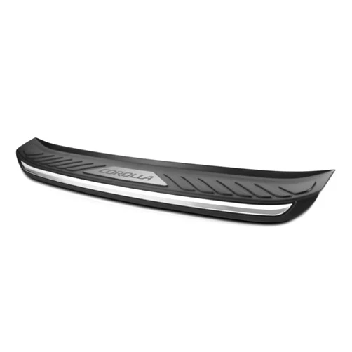 EMSHJA Black w/Chrome Trim Rear Bumper/Trunk Protector Cover TPE Plastic
