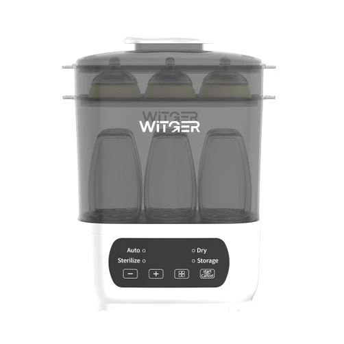 WITGER Baby Bottle Sterilizer and Dryer, Electric Steam Sterilizer for Baby Bottles, Pacifiers, and More, with Digital Controls.