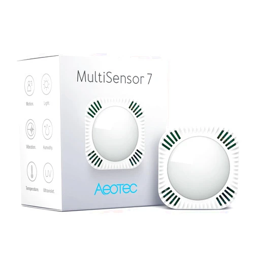 Aeotec MultiSensor 7, 6-in-1 Zwave Sensors Contains Monitor Motion, Temperature, Light, Humidity, UV, and Vibration, Z-Wave Plus, Gen7, S2, SmartStart Enabled, Compatible with Zwave Hub Smartthings