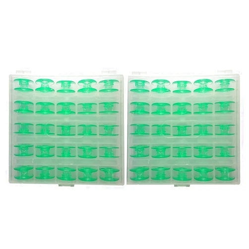 Colorsheng Green Plastic Sewing Machines Bobbins Compatible for Viking Husqvarna #4131825-45# (2 Box of 50pcs Bobbins)