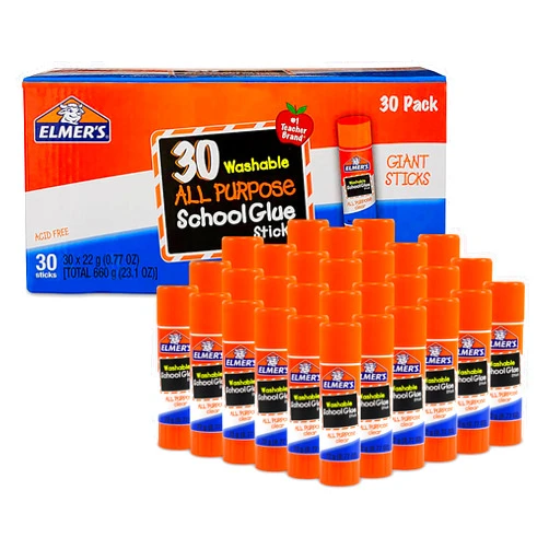 Elmer's All Purpose School Glue Sticks, Washable, 22 Grams, 30 Count