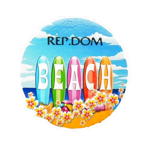 Dominica Magnet-Eddiewei Beach Caribbean Sea Resin 3D Strong Fridge Magnet Souvenir Tourist Gift Chinese Magnet Hand Made Craft Creative Home and Kitchen Decoration Magnetic Sticker