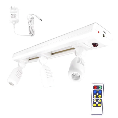 BIGLIGHT LED Track Light, Dimmable Accent Lighting with Rotatable Heads, Plug in Spotlight with Remote for Lighting up Kitchen Sink Cabinet Gallery Picture Bathroom Basement Artwork