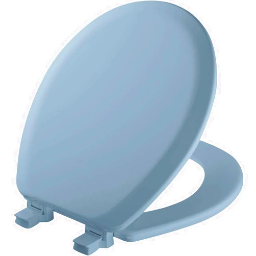 Mayfair 46EC 034 Molded Wood Toilet Seat with Lift-Off Hinges, Round, Sky Blue
