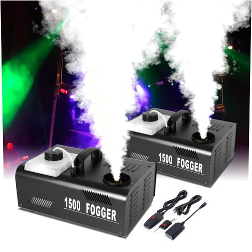 TCFUNDY 1500W Fog Machine 2PCS Vertical Smoke Machine Stage Fogger with Remote control for Halloween Wedding Disco Club Christmas Party DJ Performance