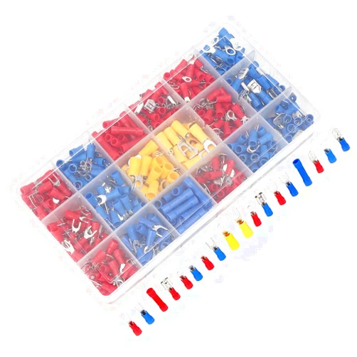 Evhooe 520pcs Cold Pressed Terminals Insulated Quick Connect Connectors Wired Electrical Accessories