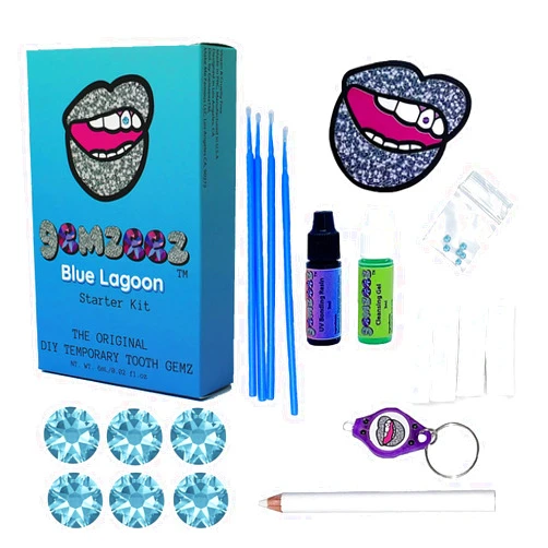 Gemzeez: The Original DIY Temporary Tooth Gemz Starter Kit (Blue Lagoon)