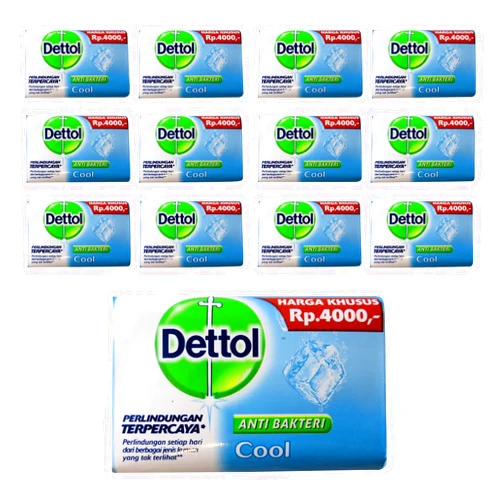 Dettol Anti-Bacterial Hand and Body Bar Soap, Cool, 110 Gram / 3.88 Ounce (Pack of 12)