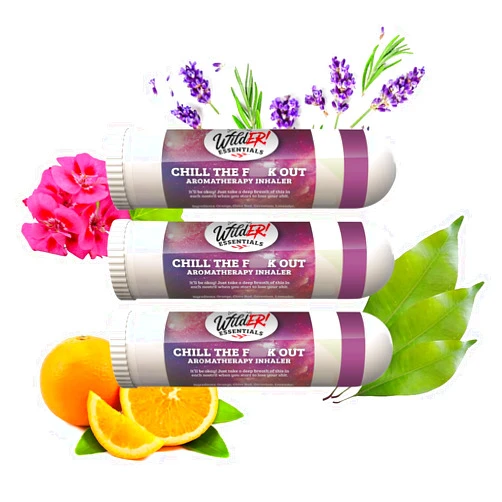 MEssentials Wild Essentials 3 Pack of Chill The F Out Aromatherapy Nasal Inhalers Made with 100% Natural, Premium Grade Essential Oils to Help Calm Your Spirit - Relaxing