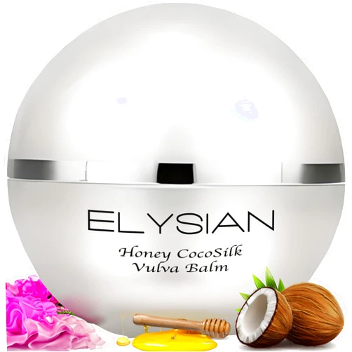 Elysian Honey CocoSilk Vulva Balm | Natural Vulva Moisture Cream | Vaginal Moisturizer with Hyaluronic Acid, Honey, Probiotics, Soothing Herbs | Relieves Vaginal Dryness | Vaginal Cream